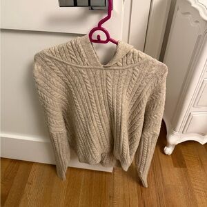 Express Taupe Cable Knit Turtleneck Sweater